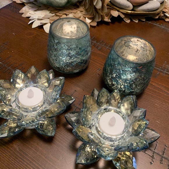 4 Crystal candle holders - Picture 3 of 3